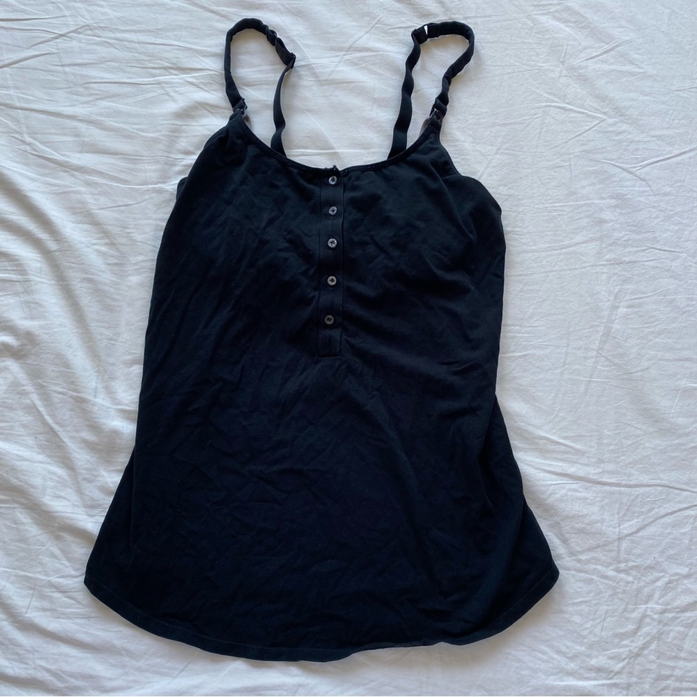 Black and Grey Nursing Cami Tank Top Maternity Essential Comfortable Basic